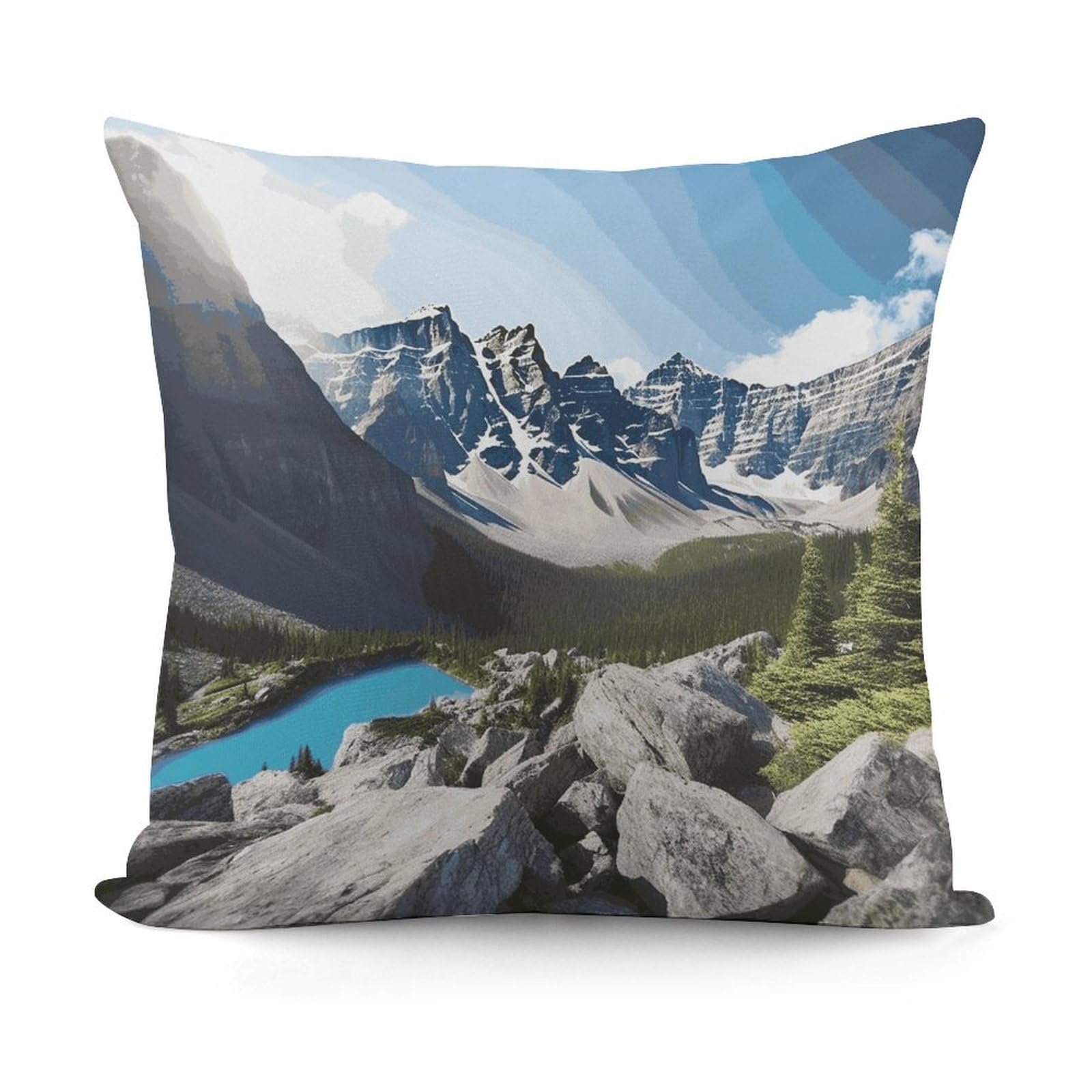 JTREHY Mountains Pillow Covers Decorative Throw Pillow Covers Soft Decor Couch Cushion Case Modern Square Pillow Cases Summer Pillow Cover for Sofa Living Room 18x18 in
