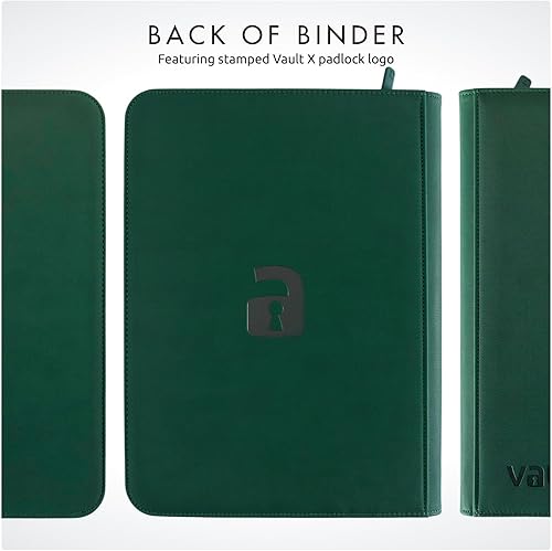 Miniatura 9 de Vault X Carpeta de 9 bolsillos con cremallera para tarjetas, 360 tarjetas, material de álbum Exo-Tec premium, 20 páginas de carga lateral, carpeta