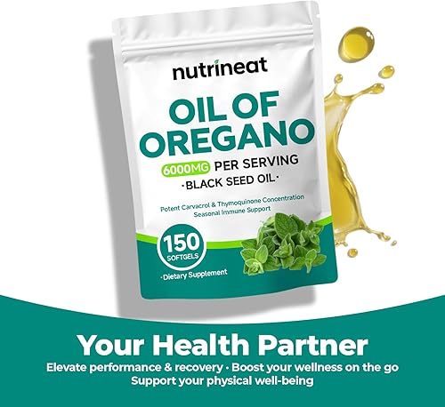 Miniatura 7 de Cápsulas de aceite de orégano (150 cápsulas blandas), cápsulas de aceite de orégano orgánico, aceite de orégano con aceite de semilla negra,