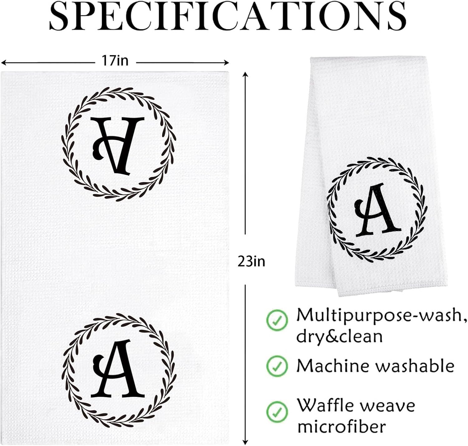 Initial Letter S Kitchen Towels,Monogrammed Bathroom Hand Towels image 4