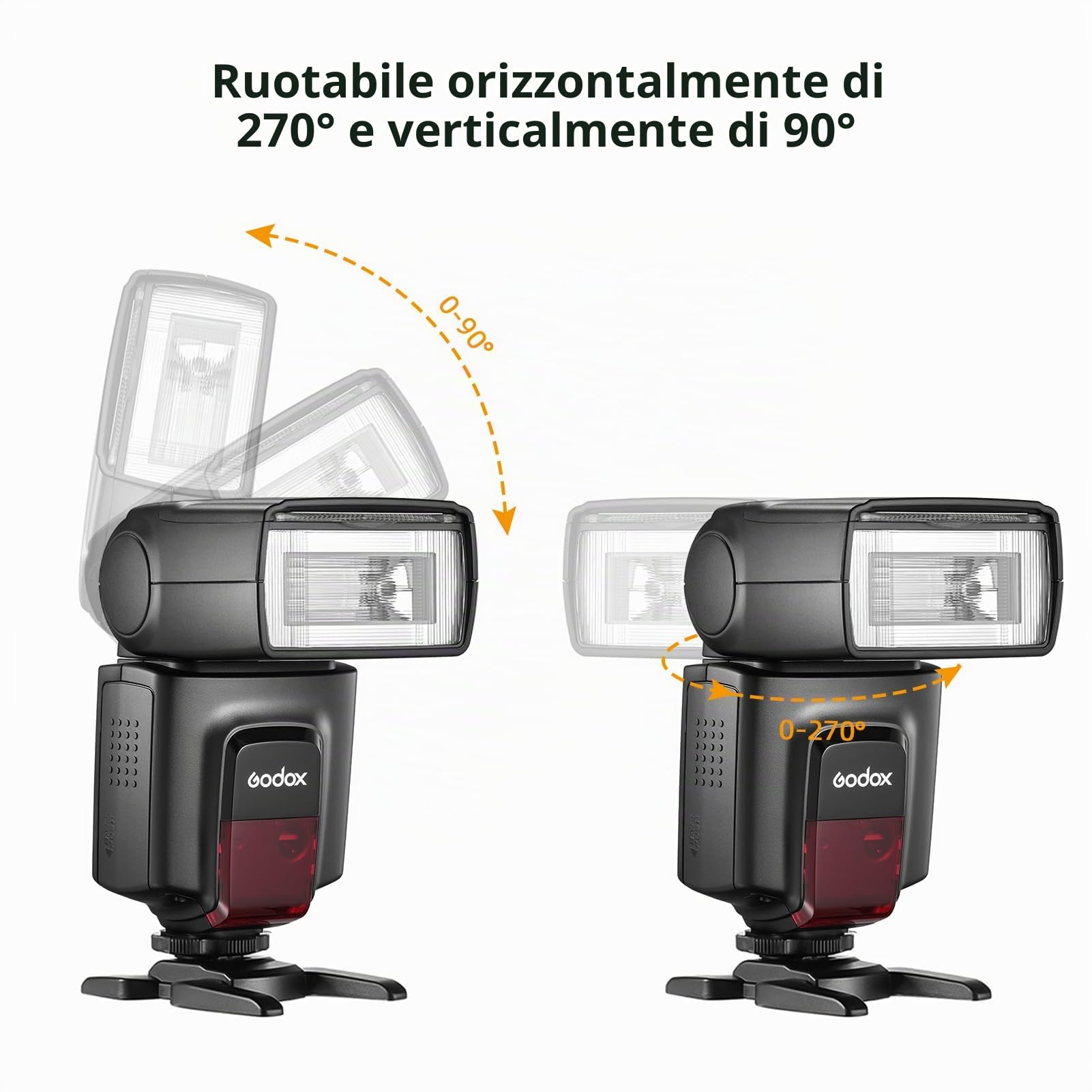 GODOX TT560II Flash elettronico universale sulla fotocamera Speedlite GN38 Standard Hot Shoe 2.4G Trigger wireless con modalità M/S1/S2 con trasmettitore trigger compatibile con Canon Sony Nikon