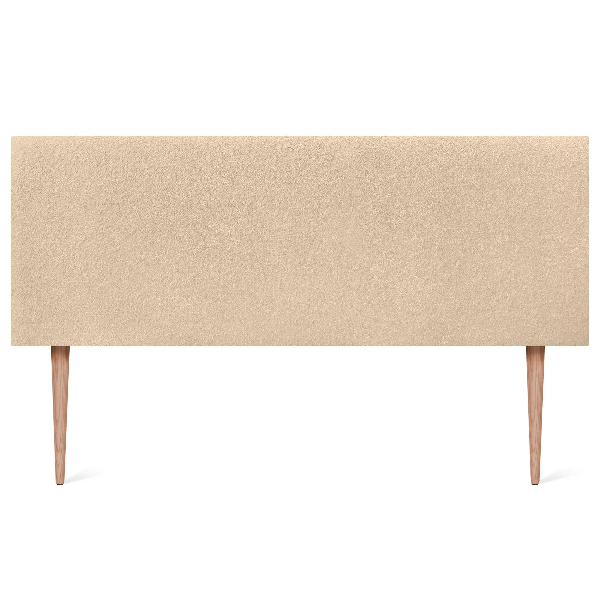DHOME Testiera con Finitura in Spugna Soft Rivestimento Liscio con Piedini Tessuto Morbido per Pannelli Acustici Testiere Fonoassorbenti e Camere da Letto (145cm, 4cm - 125 Al., Beige)