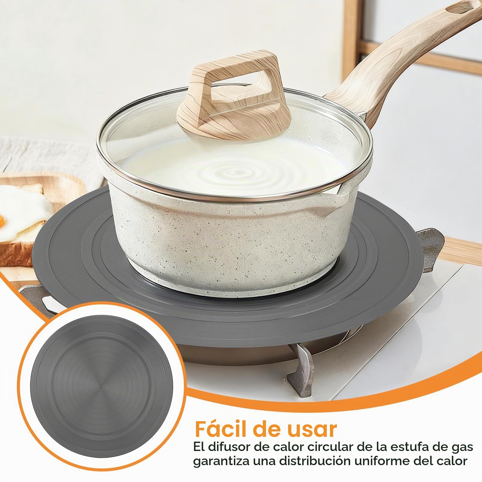 Difusor De Calor Para Estufa De Gas, Placa Difusora De Calor Para Estufa De Gas, Difusor Redondo Para Estufa, Placa De Descongelación, Placa Difusora De Inducción De Aluminio, Protector De Llama, Plac