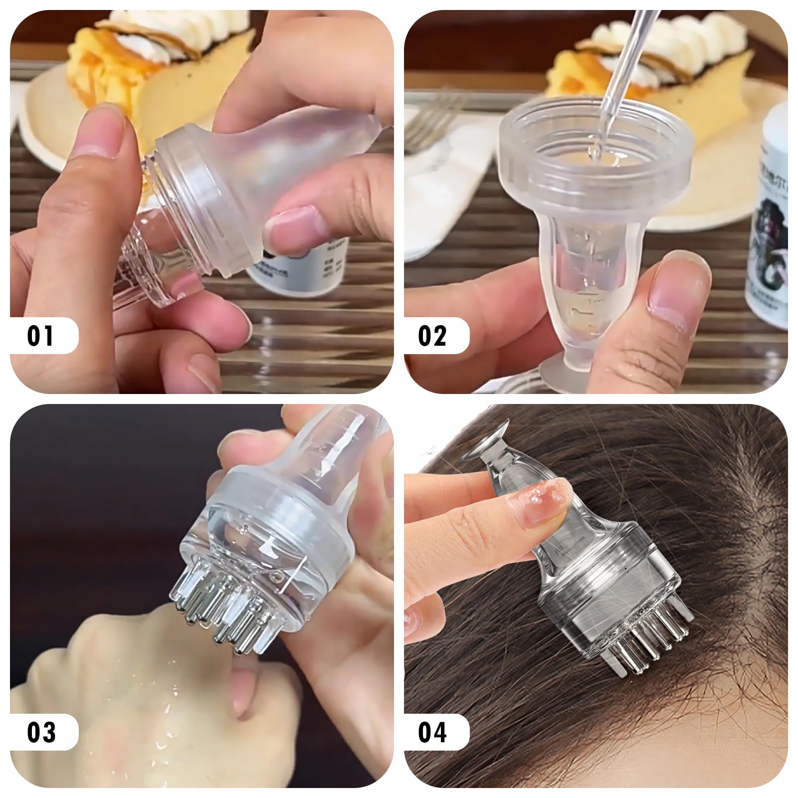 Mesen Kopfhaut Applikator Kamm Massagebürste Haarwurzel Applikator Haarpflege Haar Kopfhaut für Medizin Kopfhaut Massagebürste für Haarbehandlung Medizin Ätherisches Öl Serum