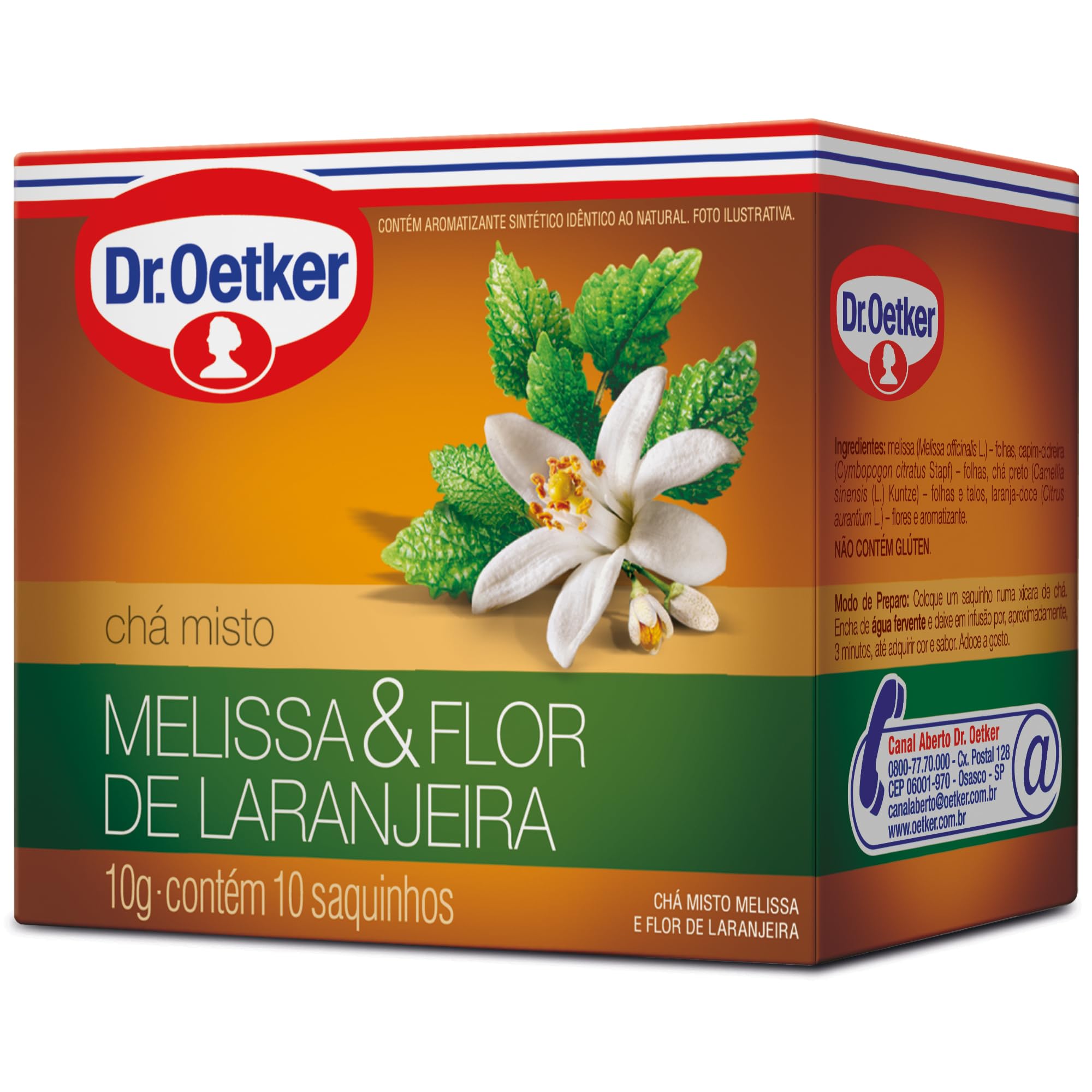 Dr. Oetker Chá Misto, Ervas Plus, Sabor Melissa e Flor de