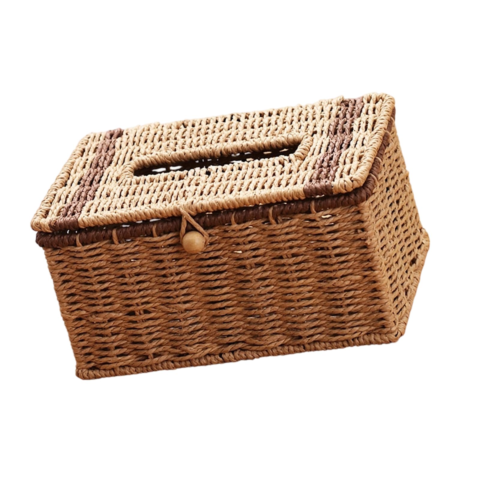 Artisanal Handwoven Paper Fiber Basket Perfect for Storing Tissues and Small Items Stylish Home Decoration Paper Rope Basket