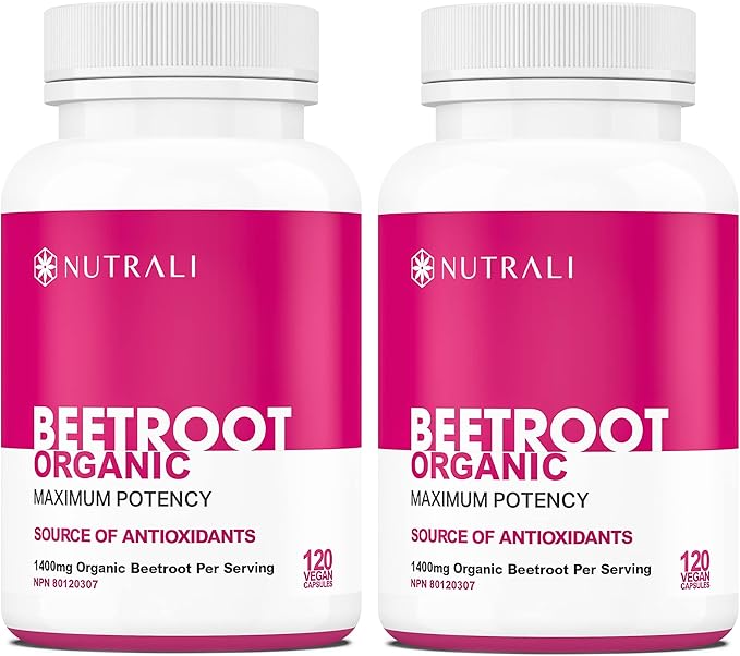 NEW Nutrali Organic Beetroot Capsules 1400mg per serving HIGH POTENCY