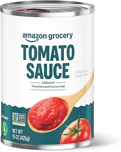 Amazon Brand - Happy Belly Tomato Sauce, 15 Ounce