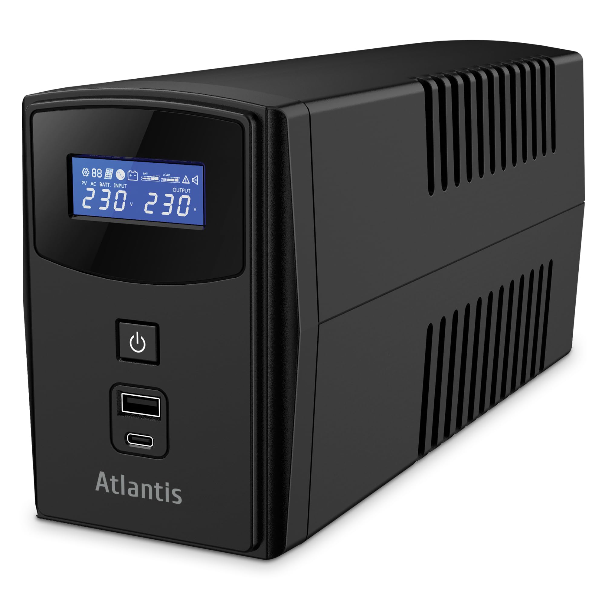 Atlantis A03-S1000P Gruppo di Continuità Onda PseudoSinusoidale 1000VA 600W Line Interactive LCD USB