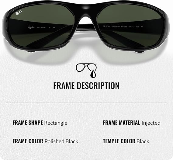 Ray-Ban RB2016 DADDY-O Rectangle Sunglasses with Official Eyewear Kit