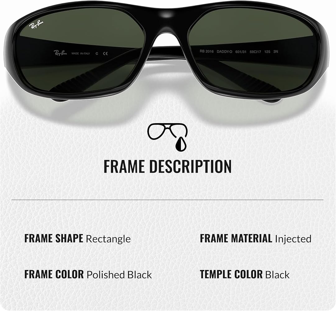 Amazon | Ray-Ban RB2016 DADDY-O II 長方形サングラス アイウェア