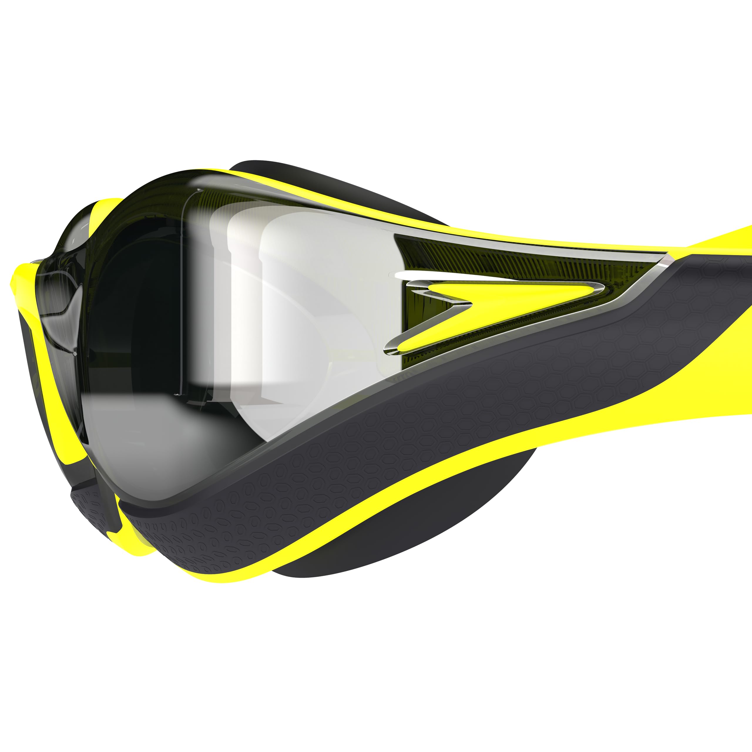 Speedo Unisex Fastskin Pure Focus gogle pływackie | gogle wyścigowe | przeciwmgielne | zapobiegające wyciekom, Hyper YeLow/kobalt/szmaragd, jeden rozmiar