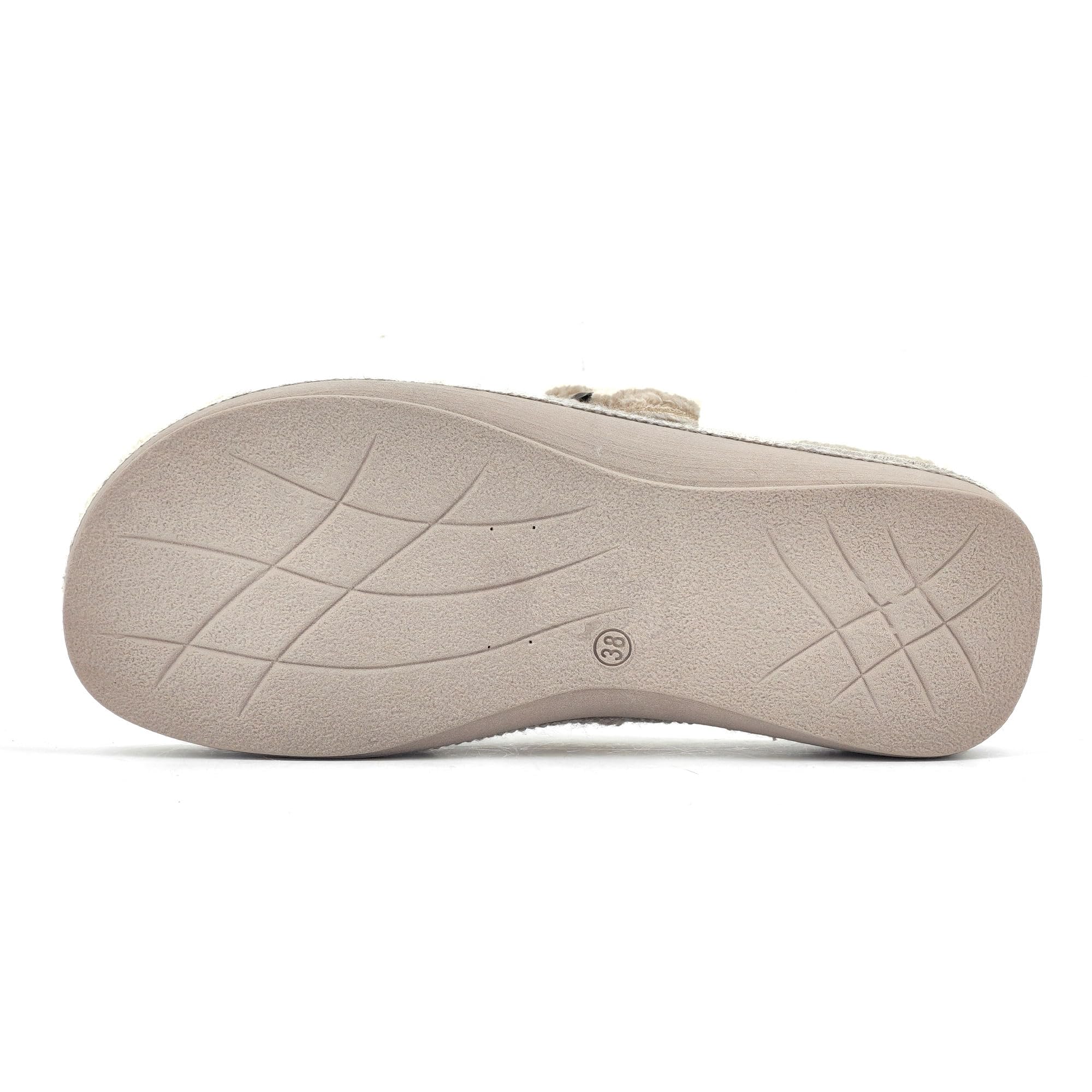JOMIX Hausschuhe Damen Winter Pantoletten Gefütterte Pantoffeln Warme Plüsch Slippers Rutschfeste Puschen mit Fußbett