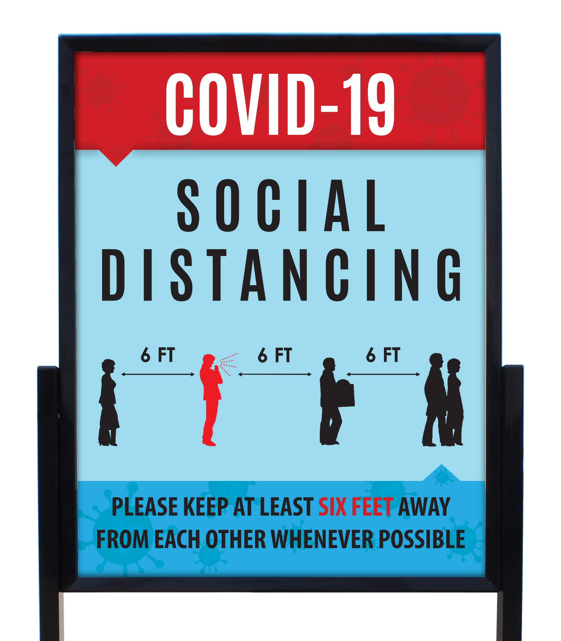 Social Distancing - Floor Standing Heavy Duty Sign