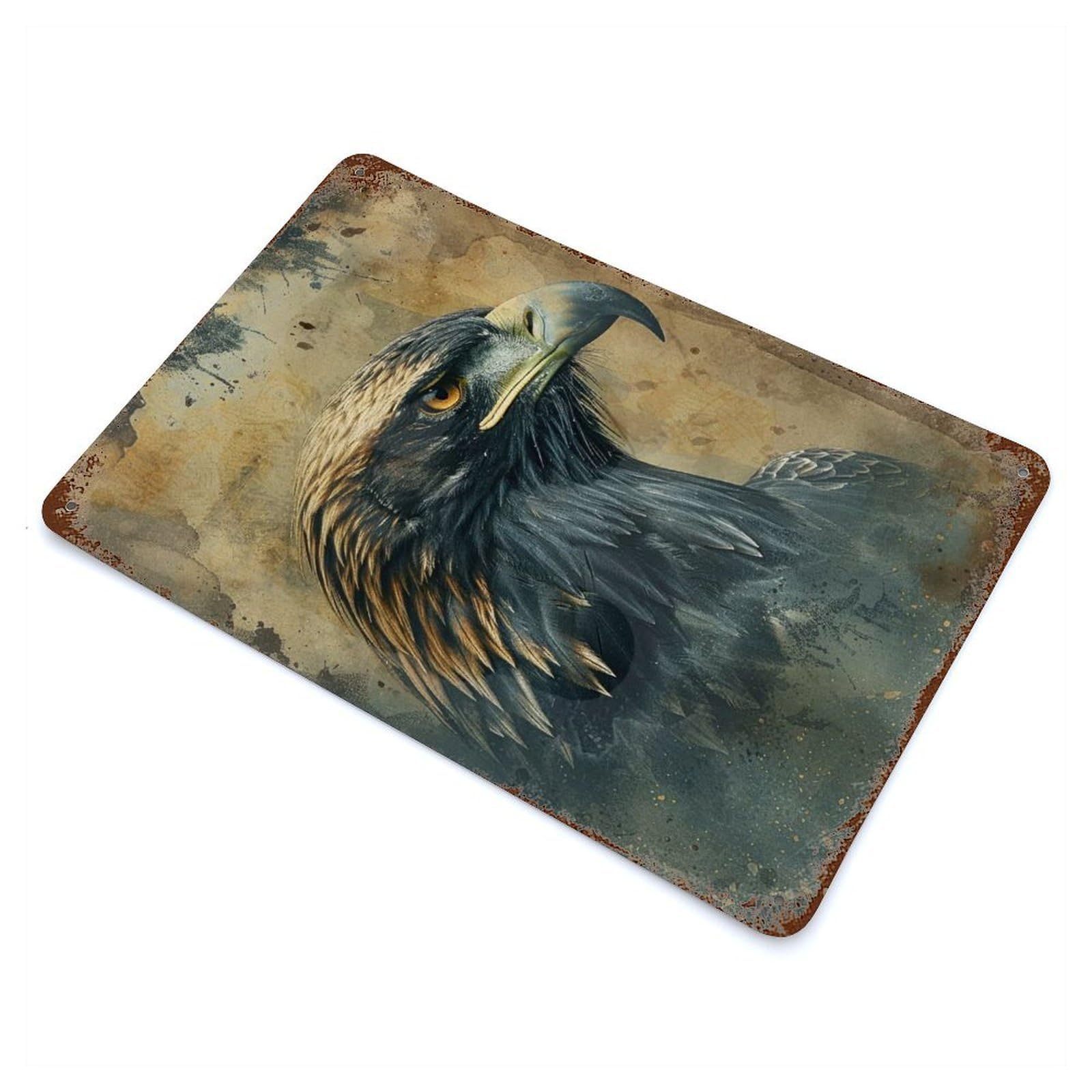 Majestic Eagle Retro Metal Sign 11.8"x7.9", Farmhouse Wall Decor for Cafe, Home Bar And Lounge Decor