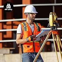 Vista 16 de Dib Safety - Chaleco reflectante amarillo de malla, chaleco de alta visibilidad con bolsillos y cremallera, clase 2 ANSI de alta resistencia, hecho