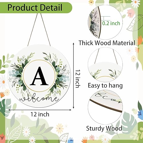 Miniatura 9 de Letrero de bienvenida con letra G de primavera para puerta delantera, corona de primavera y verano para decoración de puerta delantera, decoración