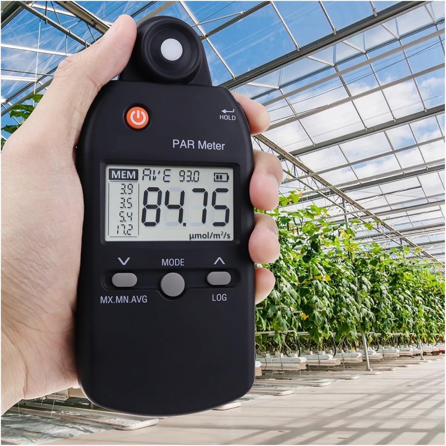 Photographic Light Meters User-Friendly PAR Meter Full-Spectrum Sensor Measure Grow Light Intensity Lux Meter PPFD Tester for Indoor Outdoor Plant for Plants Aquarium Light Tester