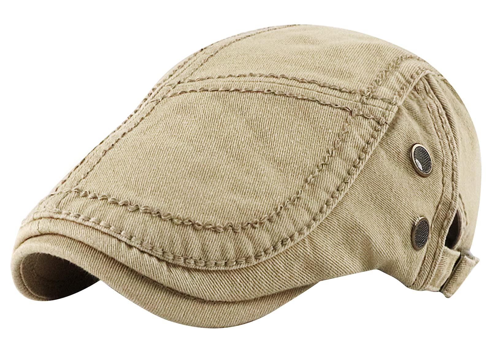 Men’s Adjustable Newsboy Hats Irish Cabbie Gatsby Hat Classic Ivy Flat Cap Driving Hunting Golf Cap Beige Cotton Beret Cap