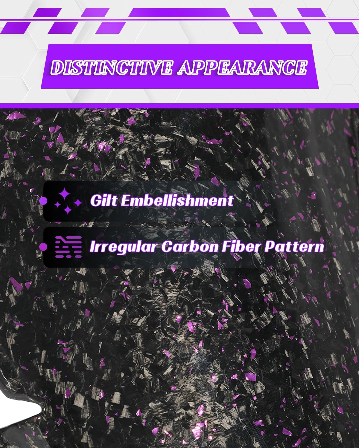 Real Carbon Fiber Number Plate DH Fork Name License Plate for Sur Ron X, Talaria Sting MX3/MX4, X160/X260 Electric Dirt Bike or DH Bike, PURPLE GOLD