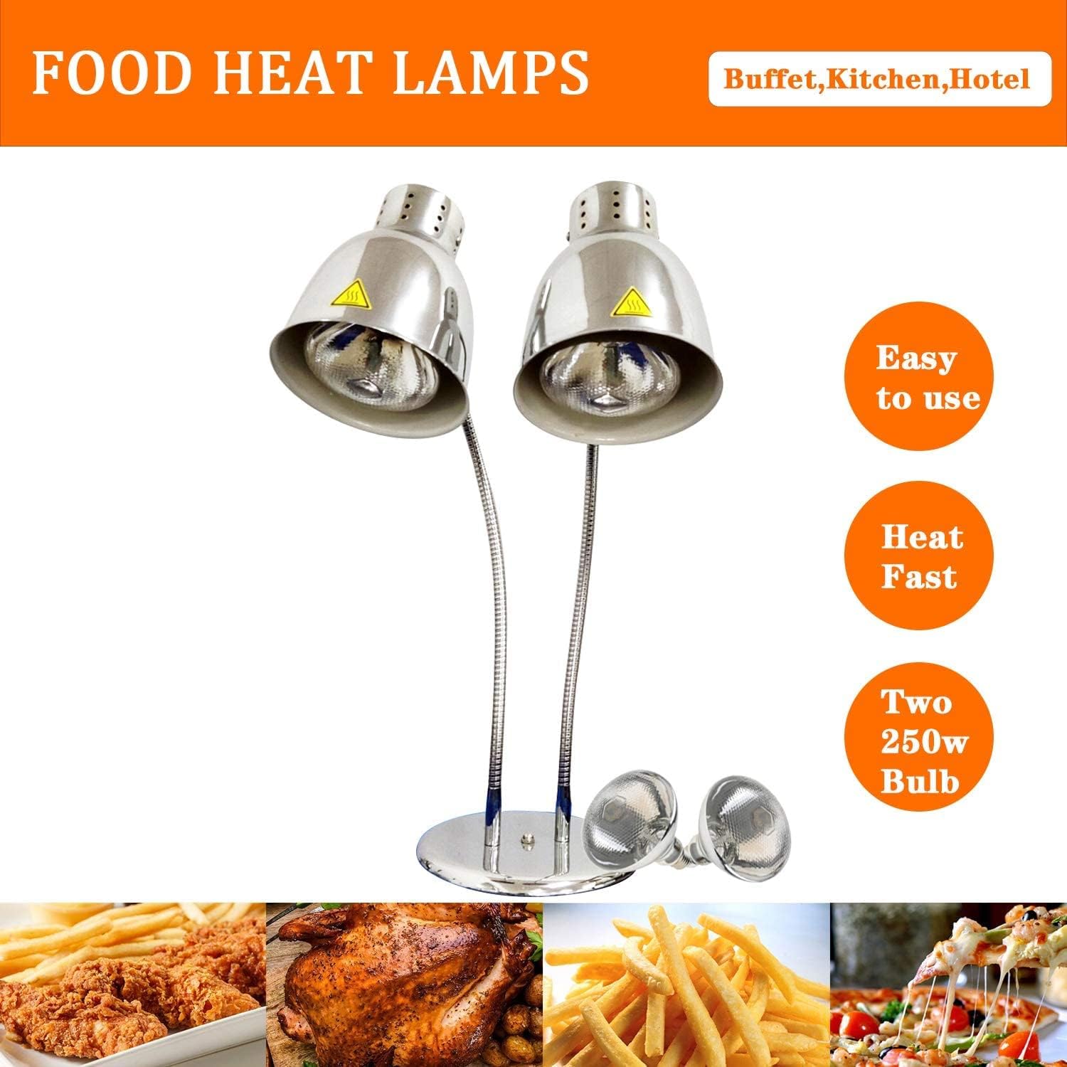 Holiday Deals π KOUWO Food Heat Lamps With Dual 250w Bulbs Food Warmer Lights Food Heating Warmer Lamp Restaurant Kitchen Buffet Warmer Table (Double Head) Get Popular Offer KOUWO Food Heat Lamps With Dual 250w Bulbs Food Warmer Lights Food Heating Warmer Lamp Restaurant Kitchen Buffet Warmer Table (Double Head)