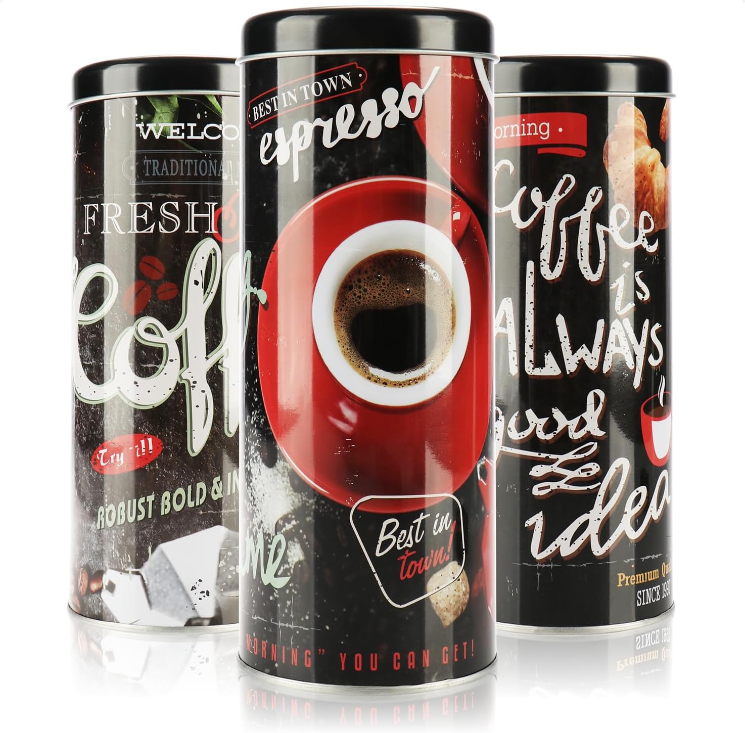 com-four  Coffee Pod Tins Decorative Tin Storage Containers for Coffee Pods Coffee Beans