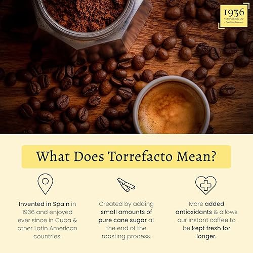 Miniatura 5 de 1936 Torrefacto Vainilla café instantáneo de sabor suave café arábica puro café instantáneo tostado oscuro y glaseado con azúcar de caña café