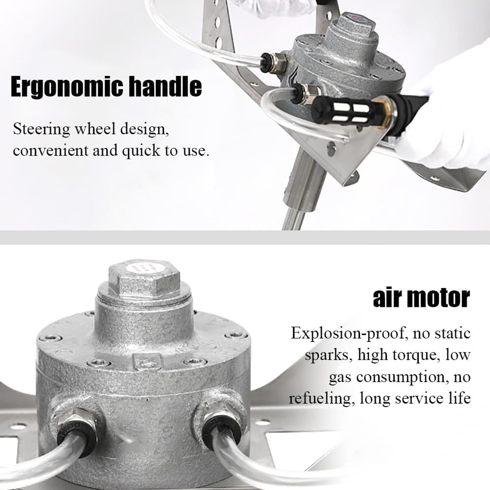Miscelatore Pneumatico Portatile, agitatore per Vernici da 20-100 Litri, velocità Regolabile, Alta Potenza 3000 Giri/min, Impugnatura ergonomica, per misce(