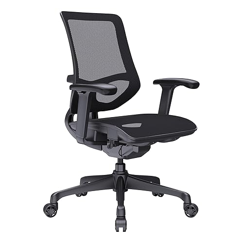 WorkPro® 1000 Series Ergonomic Mesh/Mesh Mid-Back Task Office Chair, Black/Black, BIFMA Compliant