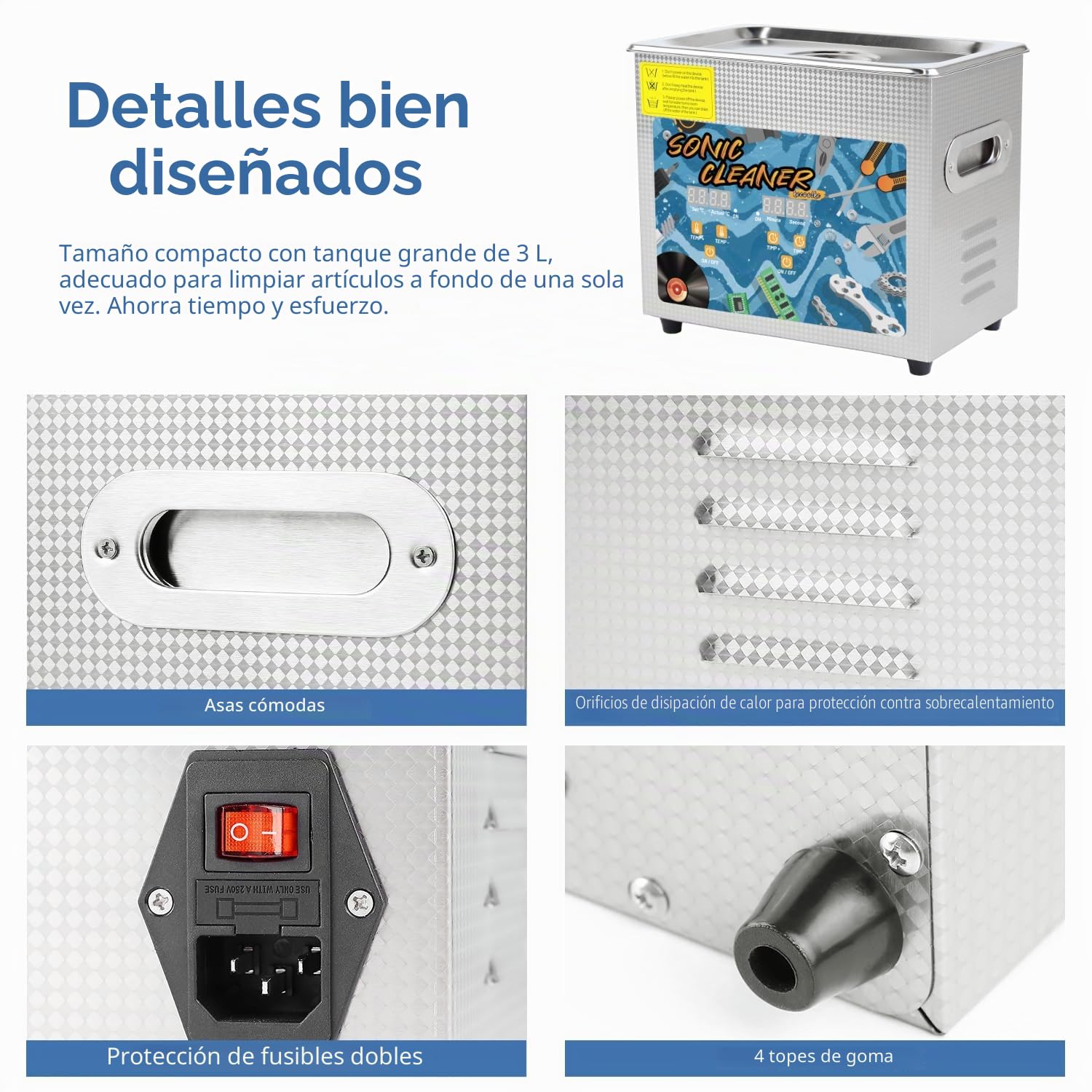 KECOOLKE Limpiador ultrasónico de Joyas, Limpiador ultrasónico de 600 ml con Temporizador Digital, Adecuado para Gafas, Anillos, Monedas, Cubiertos, Regalos Solución de Limpieza ultrasónica