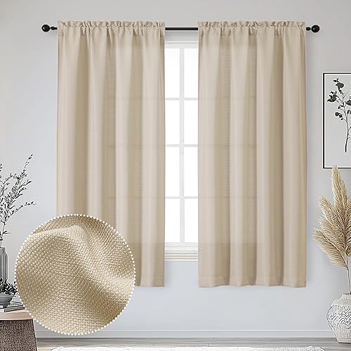 Miniatura 19 de OWENIE Bob Linen Cortinas de Lino de 96 Pulgadas Extra Largas Juego de 2 Paneles para Sala de Estar Dormitorio, Filtrado de Luz Cortinas de Ventana