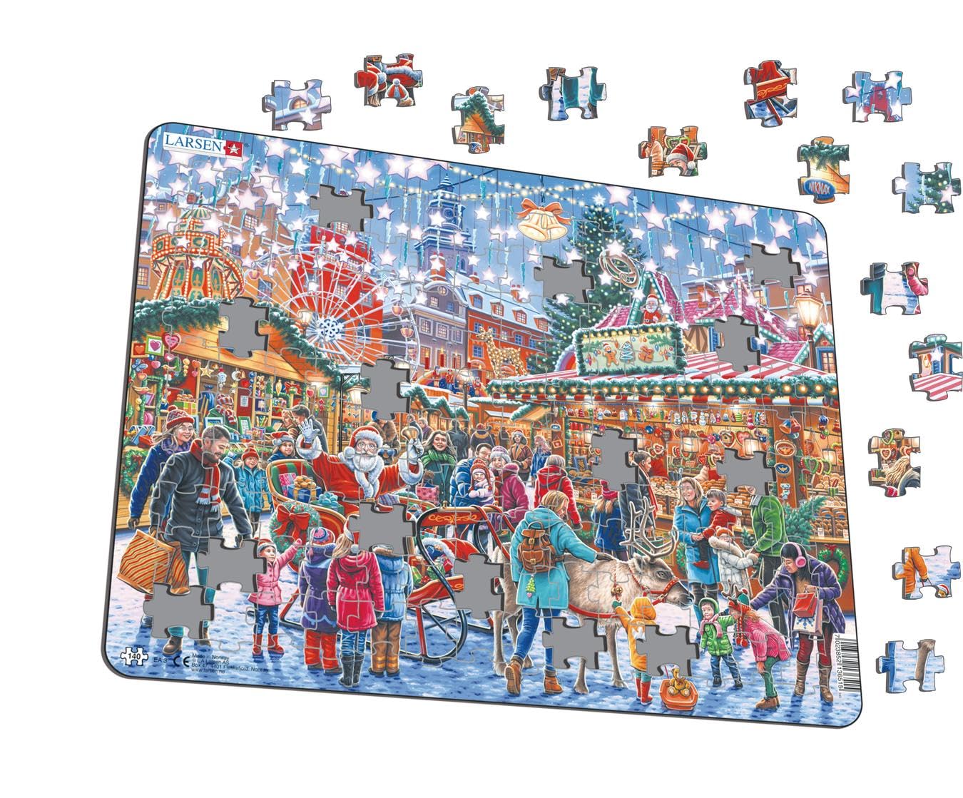 Larsen Puzzles EA3, Christmas Market 140-Piece Jigsaw Puzzle, Festive Family Activity for Kids & Adults - Image 2