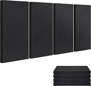 23.62" X 11.81" X 2" Fiberglass Wall Panel, 4 Pack Acoustic Panels, Acoustic Panels Sound Absorbing for Office, Studio, Home Theatre - Black