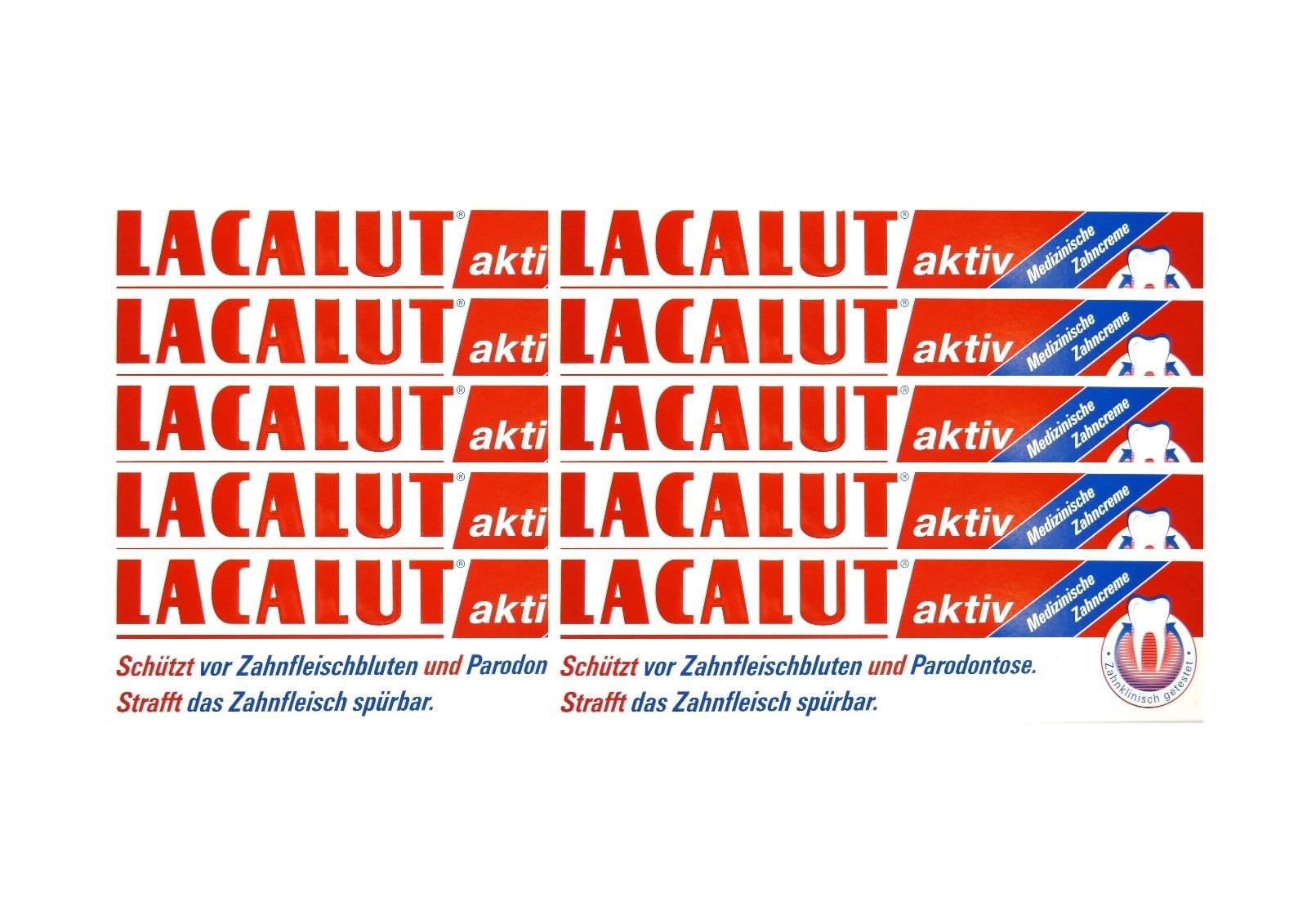 10x LACALUT aktiv Zahncreme 100 ml PZN 5484132 Parodontose Zahnfleischbluten