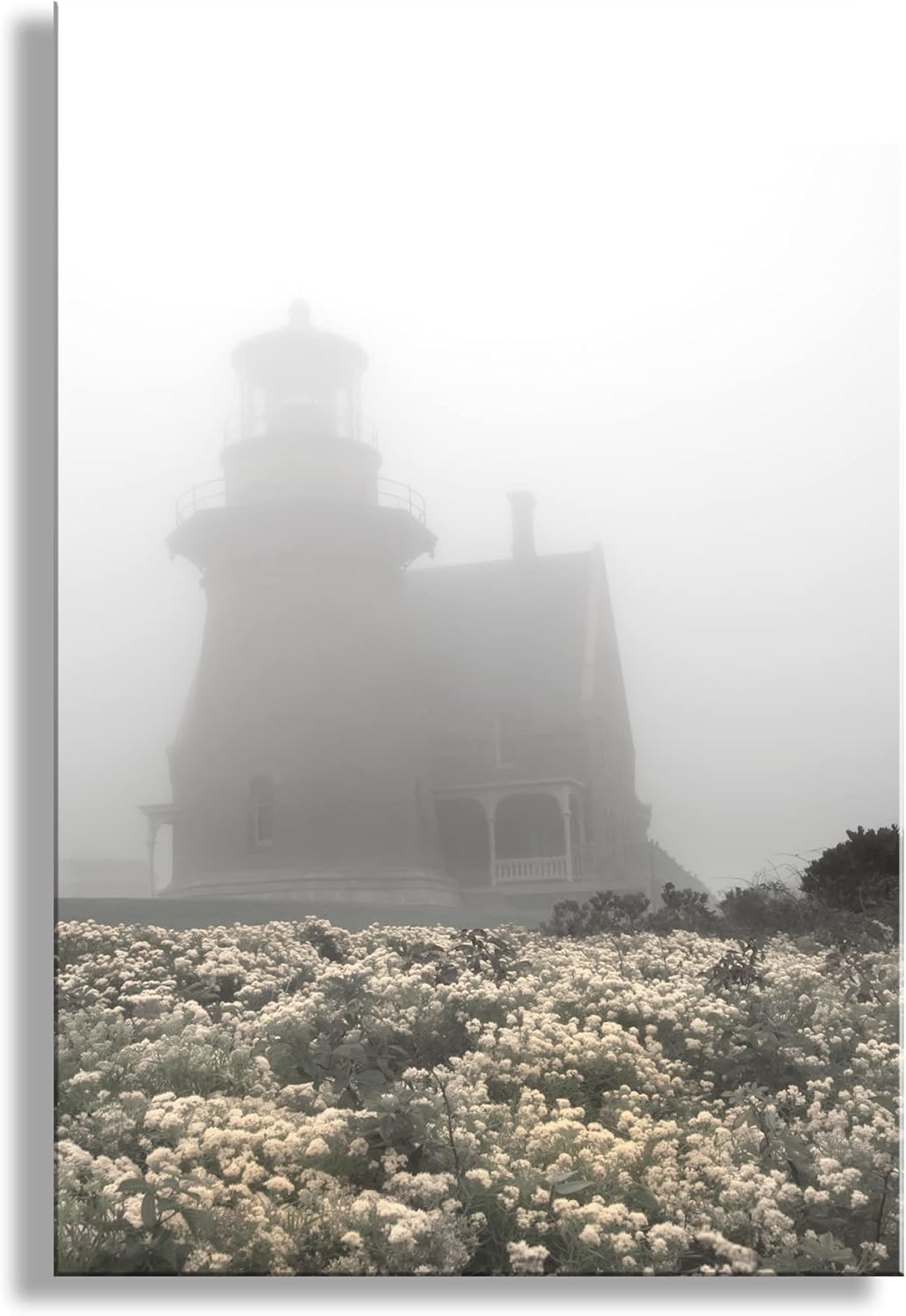 Block Island South East Lighthouse Photograph with Fog