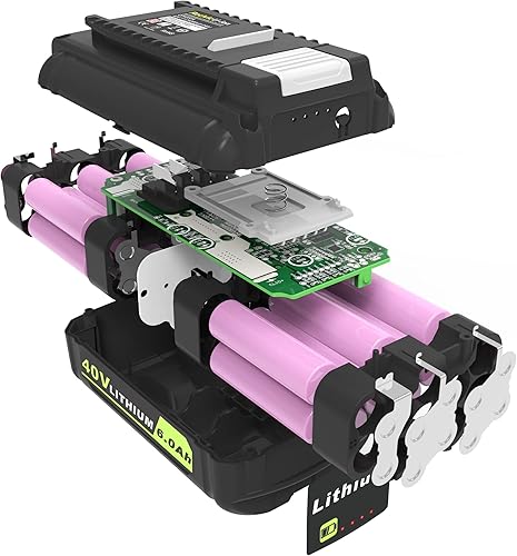 Miniatura 2 de Batería de repuesto de 40 V 6.0 Ah para Ryobi 4050A OP4040 OP40404 OP4030 OP4026 OP4050 OP4060A OP40201 OP40261 OP40401 OP40301 Baterías eléctricas