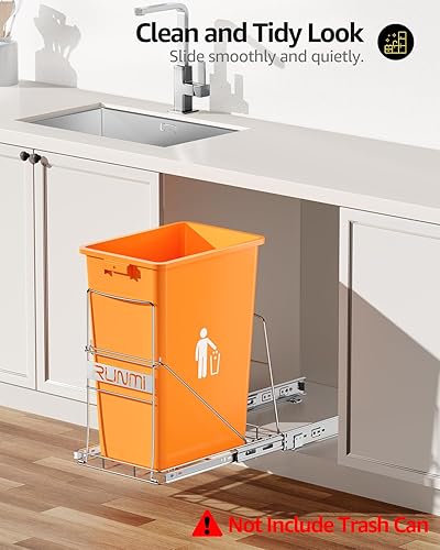 Miniatura 2 de Bote de basura extraíble debajo del gabinete, estante para debajo del fregadero con capacidad para latas de hasta 7 a 10 galones, deslizador de
