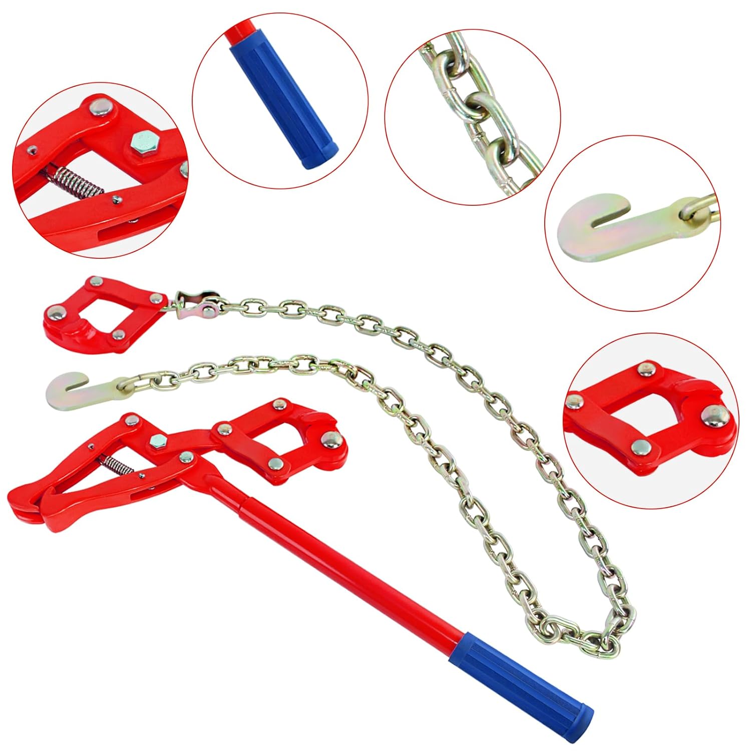 Barbed Wire Fence Stretcher, Heavy Duty 47.25" Chain Link Fence Strainer, Chain Link Puller Labor-Saving Lever Design Capacity 2200lbs