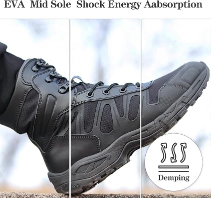 Men's Tactical Work Boots, Lightweight Military Combat Boots, Breathable Duty Boots Jungle Boots Desert Boots