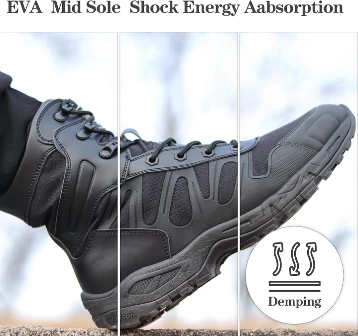 Men's Tactical Work Boots, Lightweight Military Combat Boots, Breathable Duty Boots Jungle Boots Desert Boots