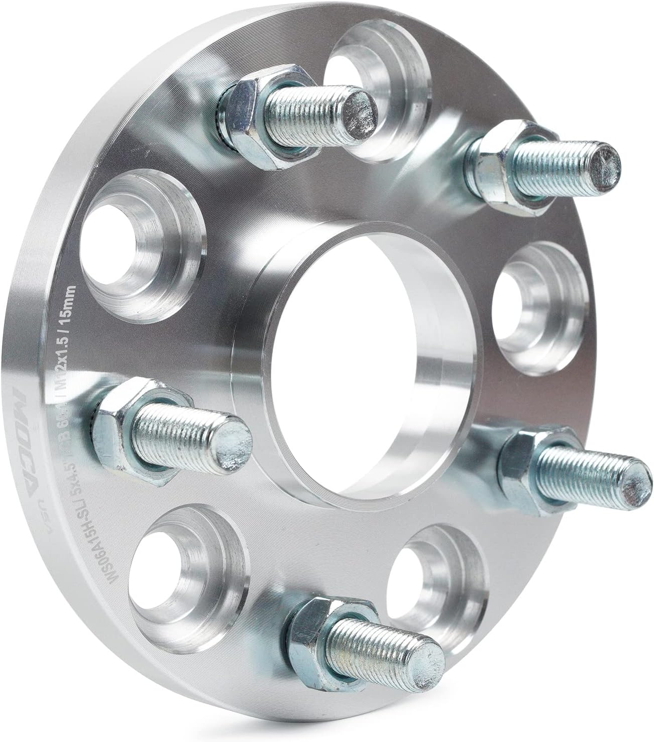 MOCA 5x4.5 to 5x4.5 Wheel Spacers Fits for Lexus 2016-2018 GS-F, 2007-2018 GS350, for Toyota 1992-2018 Camry, 2017-2018 Corolla iM, 2005-2018 Avalon, 15mm Thread Pitch M12x1.5 4PCS, Silver