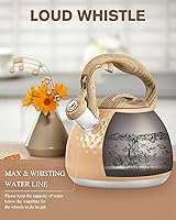 Vista 3 de Tetera, Teteras de Estufa de 2.5 Cuartos con Silbato Fuerte, Hervidor de Agua de Acero Inoxidable Grado Alimenticio para Estufa con Mango Ergonómico