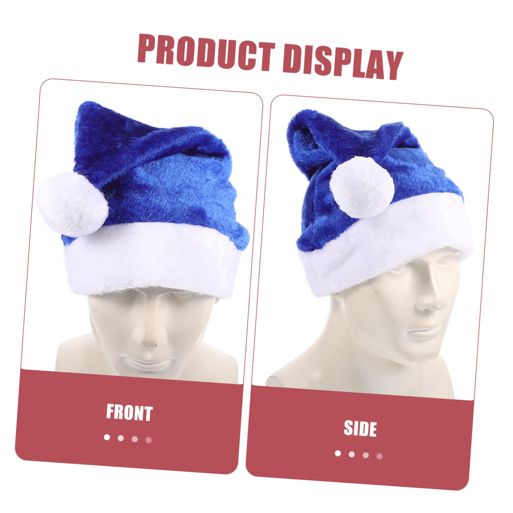 TOPBATHY 5 Piezas Gorro de Papá Noel de felpa sombrero de navidad sombreros negros para hombres gorros navideños christmas hat para hombres Gorro de Papá Noel de Navidad felpa corta