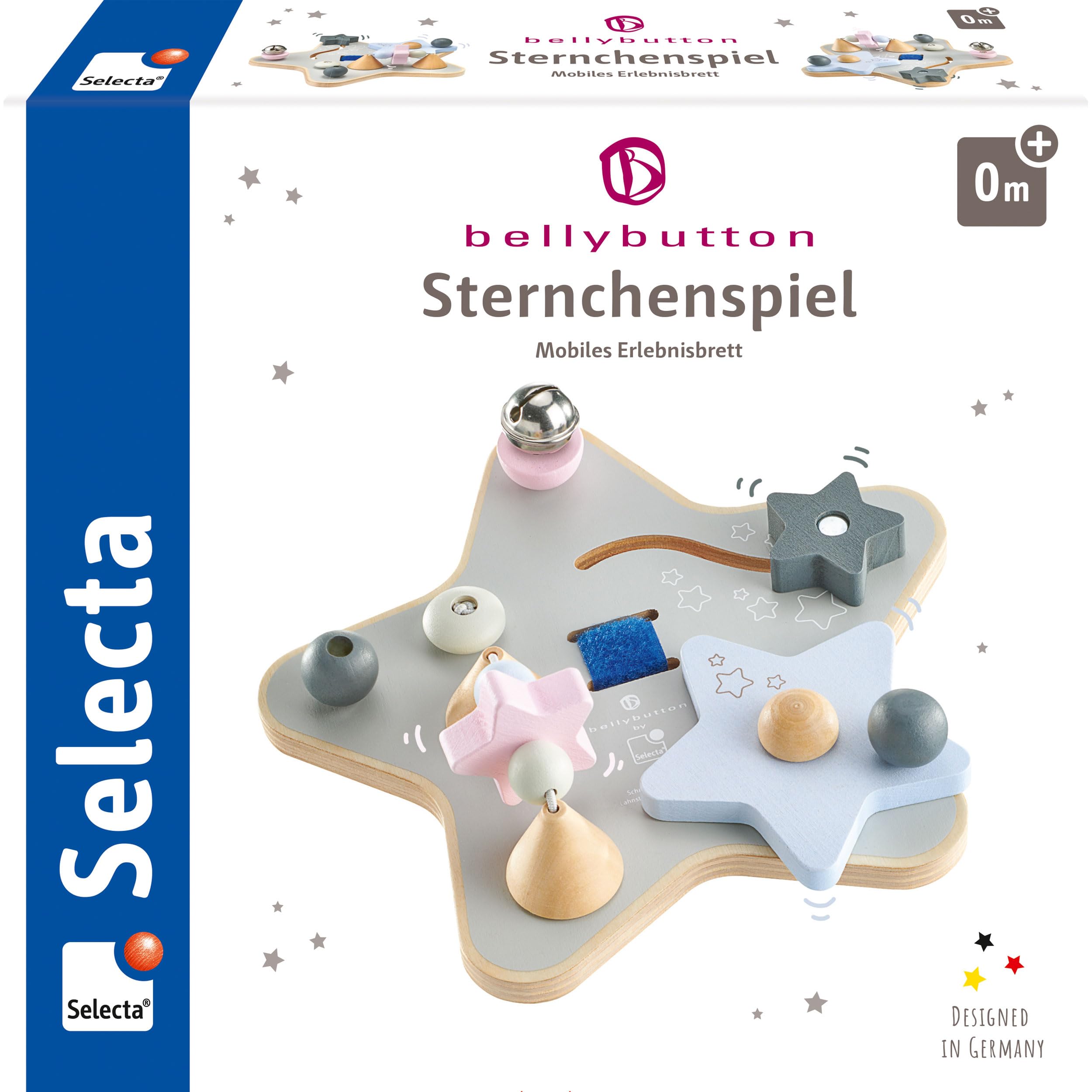 Selecta 64029 Bellybutton, Gioco di Stelline in Legno, 19 cm, Multicolore, Medium