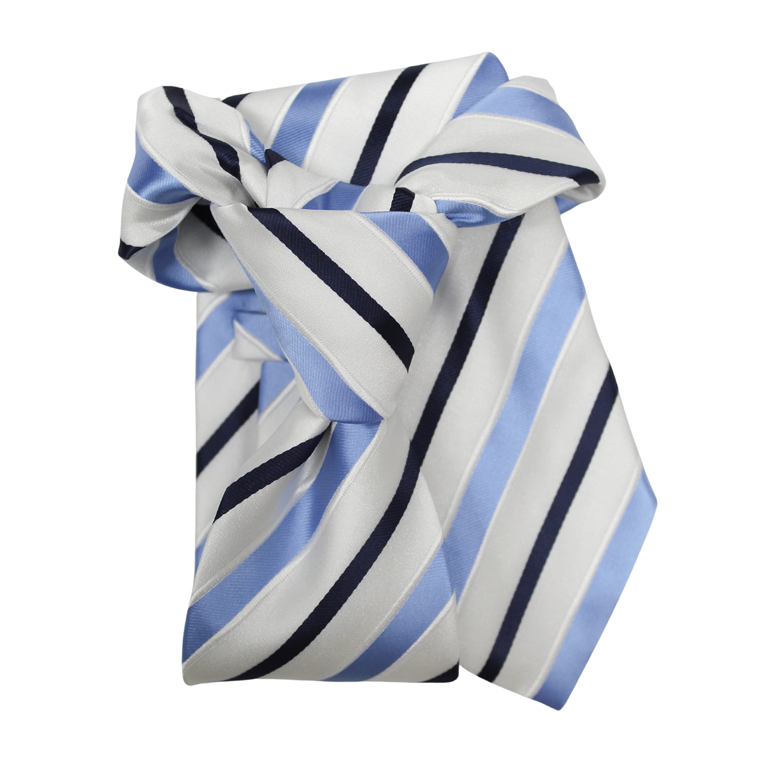 GoTie Cravatta resistente alle macchie e alle rughe cravatte regolabili per gli uomini, blu_bianco, Taglia unica