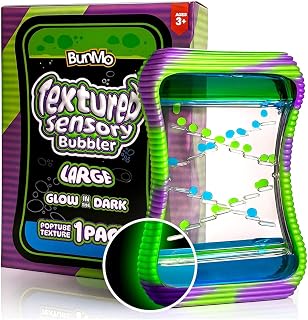BunMo Glow-in-the-Dark Liquid Motion Bubbler - Toddler Easter Basket Stuffers, Calming Sensory Fidget Toy with Textured Silicone