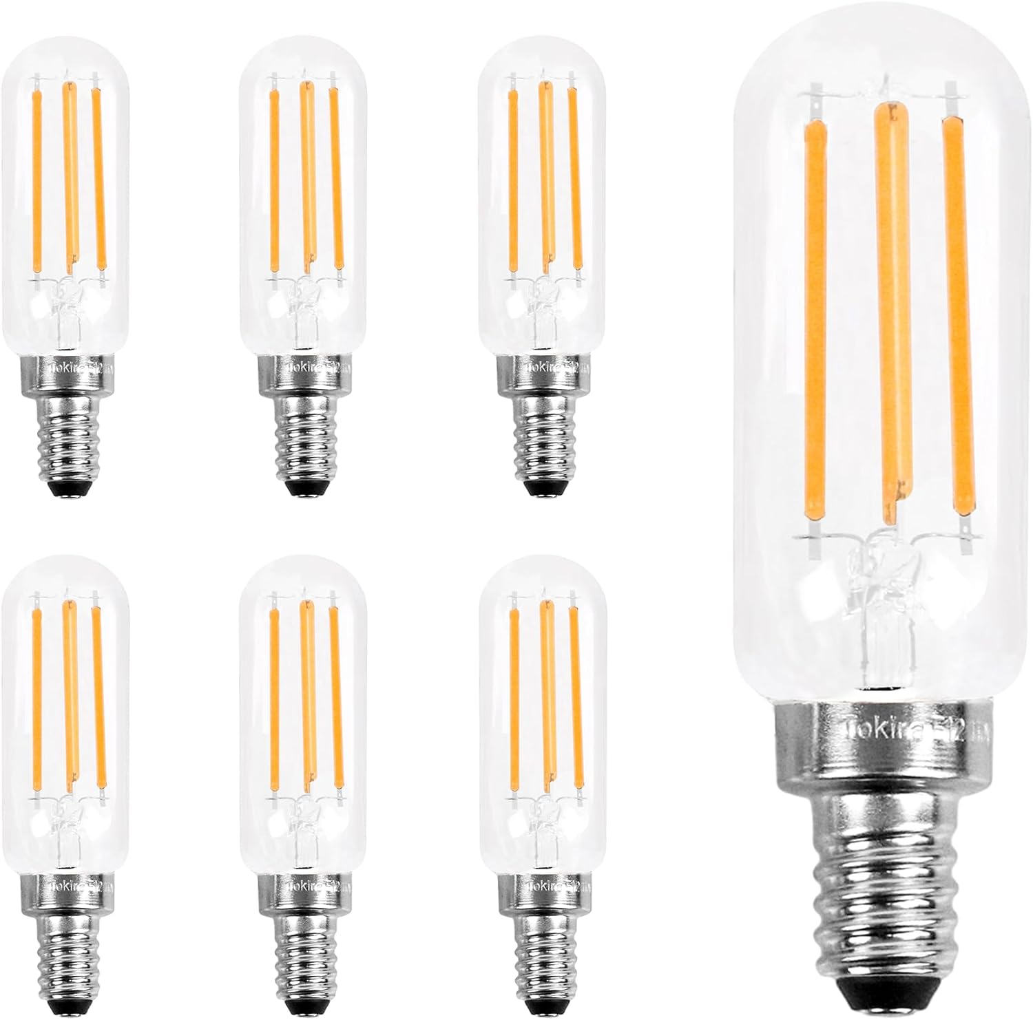 Retro LED Edison Bulb, E12 6W, Equivalent to 40W, 3000K 600 Lumens, Dimmable, Filament Bulb, High Brightness Warm White, Transparent Glass, 6 Sets