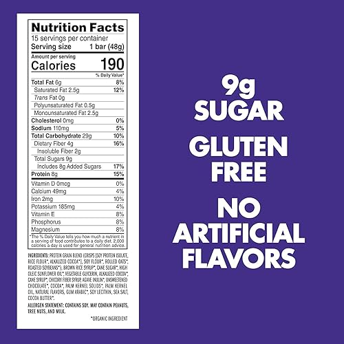 Miniatura 5 de LUNA BAR - Barras de aperitivos sin gluten - Magdalena de chocolate - 028oz de proteína - Sin OMG - Snacks saludables a base de plantas - Snacks