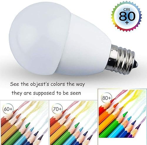 Miniatura 4 de Lxcom Lighting Bombilla LED E17 de 6 W, bombilla globo E17, base intermedia de 50 W, bombilla incandescente equivalente a bombillas LED G14, blanco