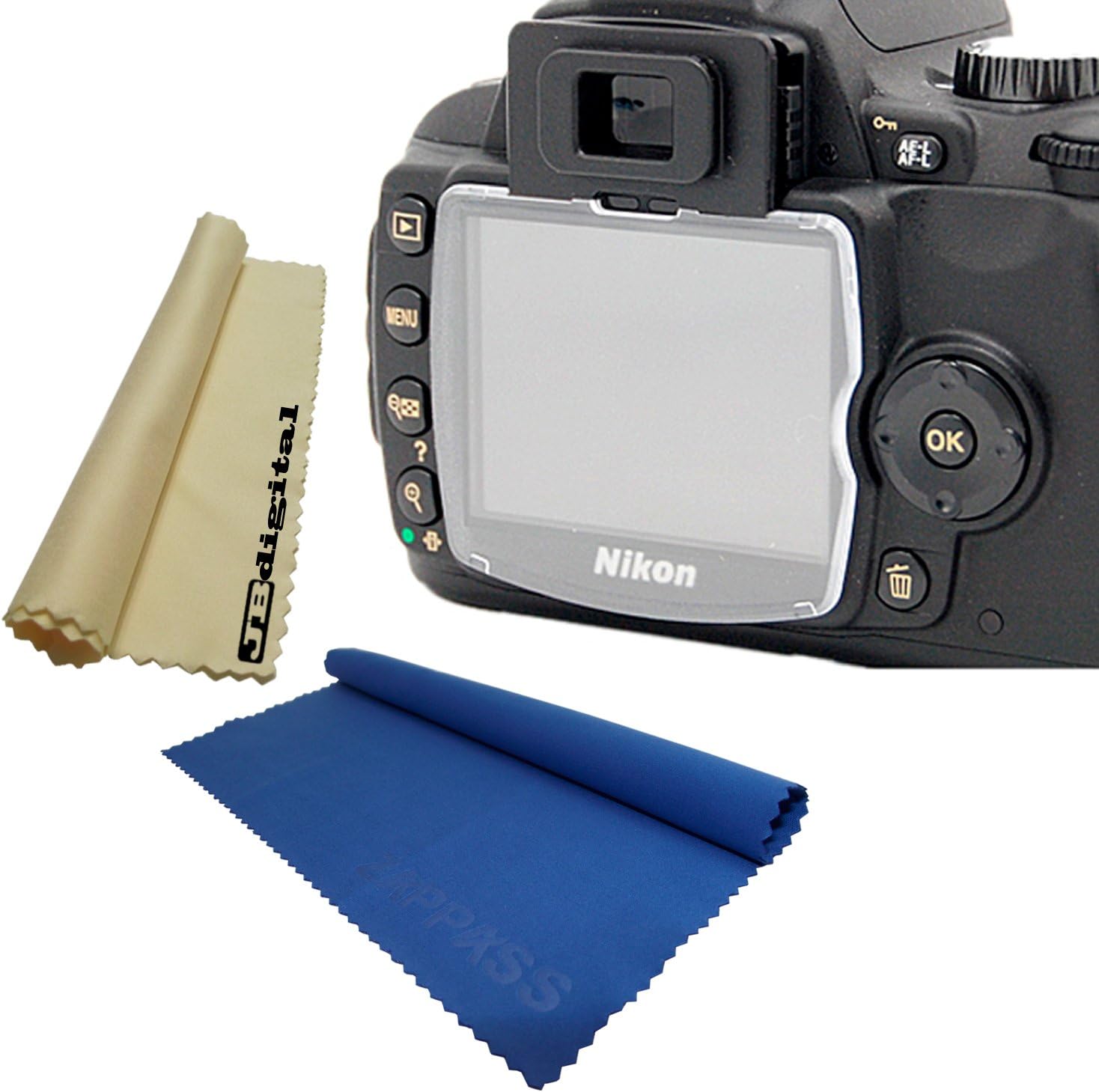 Hard LCD Screen Protector for NIKON D60 Digital SLR Camera + 2 JB Digital Microfiber Cleaning Cloths